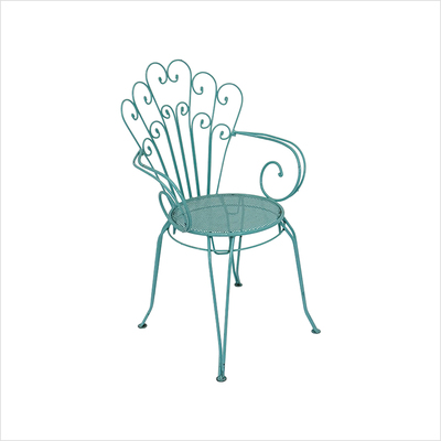 Gartenstuhl _Vintage Rialto_ mit Armlehne, tuerkis (ohne Polster) div. Modelle_oblique